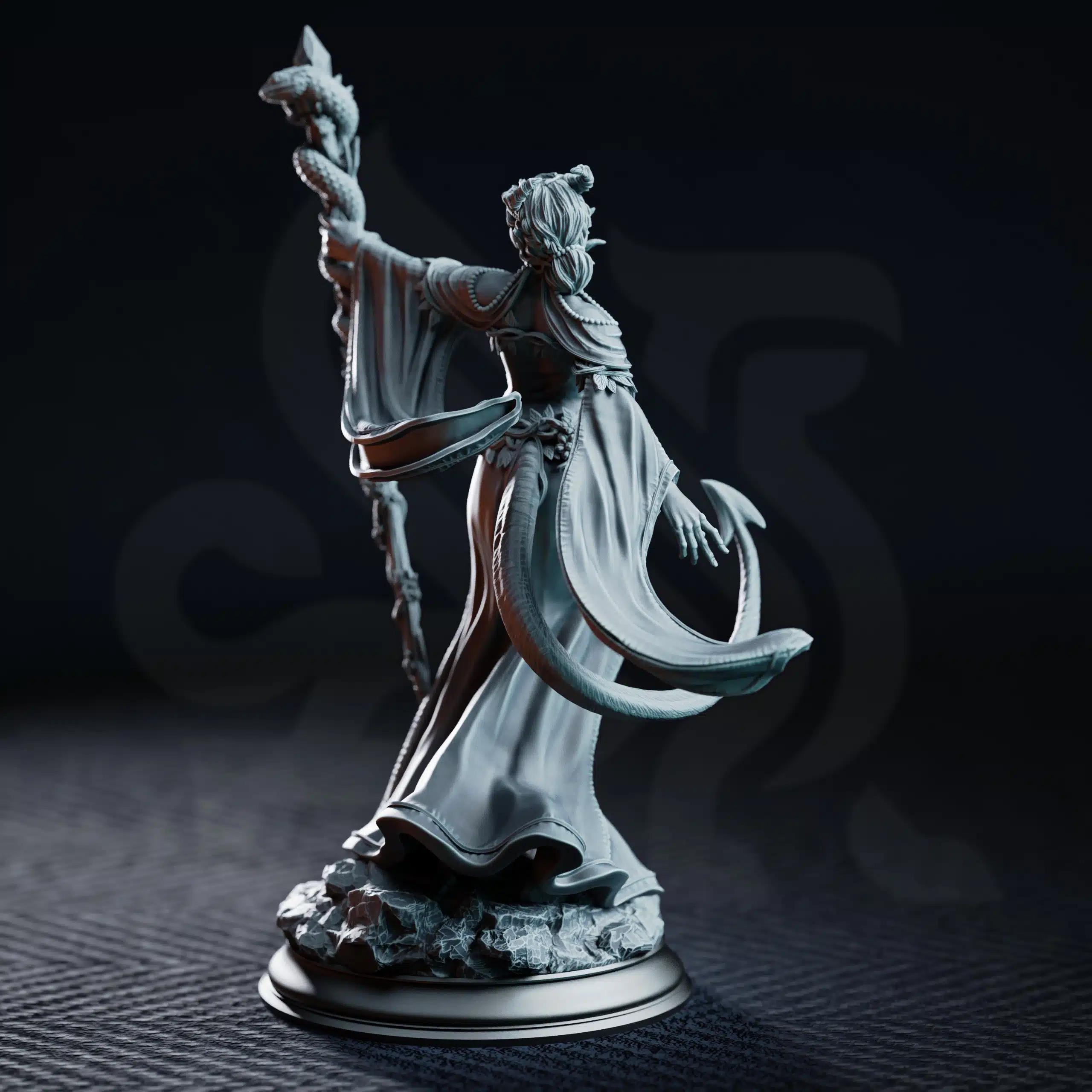 Violet Moonridge Tiefling Lunar Priestess Back